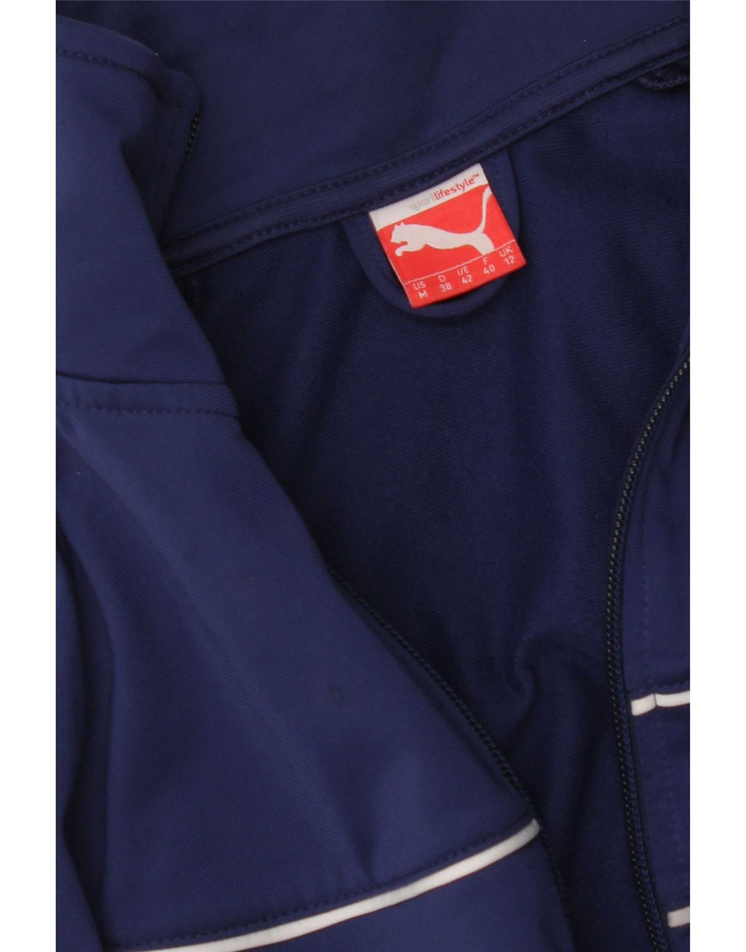 Puma Womens Tracksuit Top Jacket UK 12 Medium Navy Blue