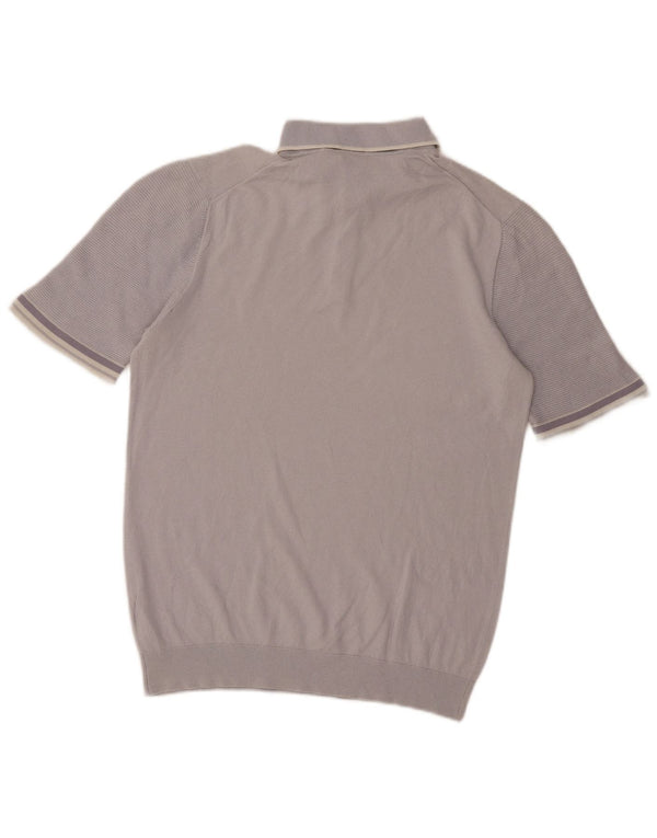 Reiss Mens Polo Shirt Medium Grey Cotton