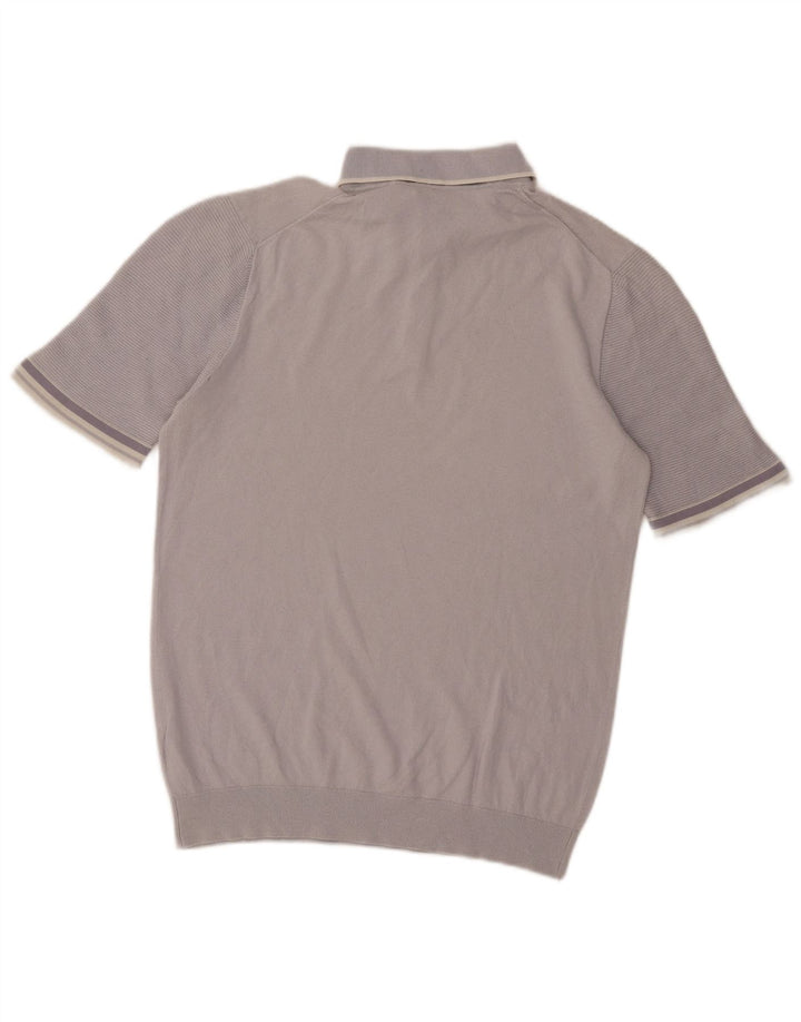 Reiss Mens Polo Shirt Medium Grey Cotton