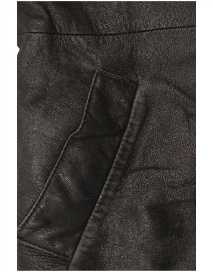 Dama Womens Leather Jacket IT 44 Medium Black Colourblock Leather
