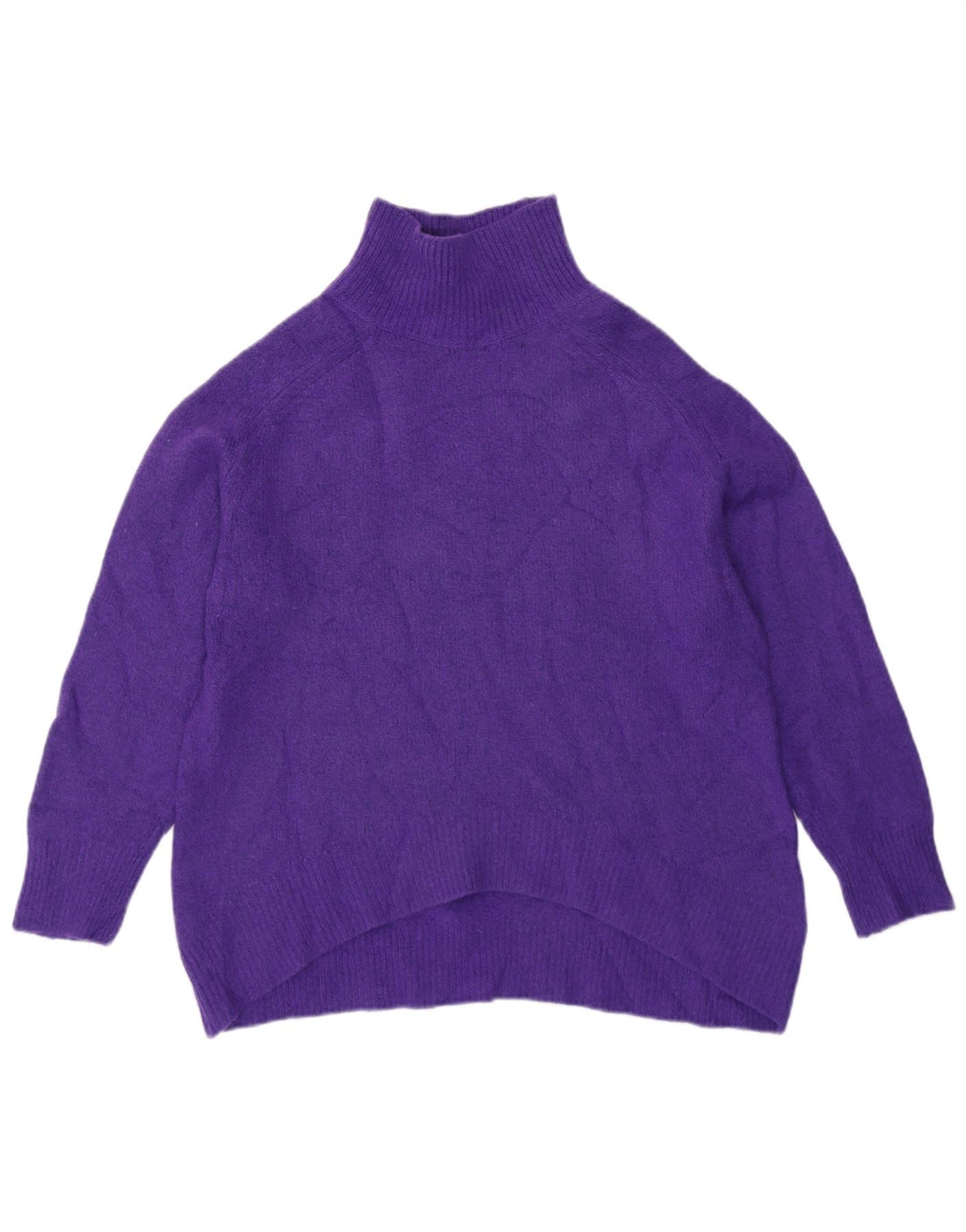 Massimo Dutti Womens Oversized Roll Neck Jumper Sweater UK 10 Small Purple