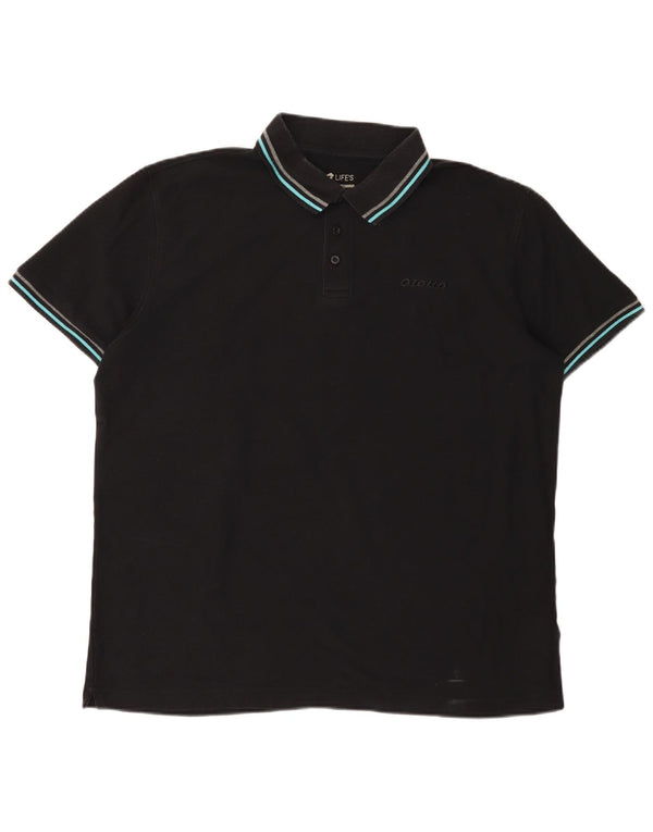 Lotto Mens Life's Polo Shirt 2XL Black Cotton