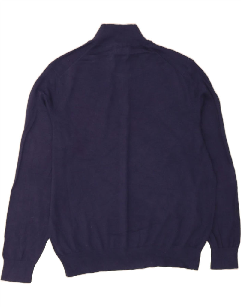 IZOD Mens Zip Neck Jumper Sweater XL Navy Blue Cotton Vintage Izod and Second-Hand Izod from Messina Hembry 