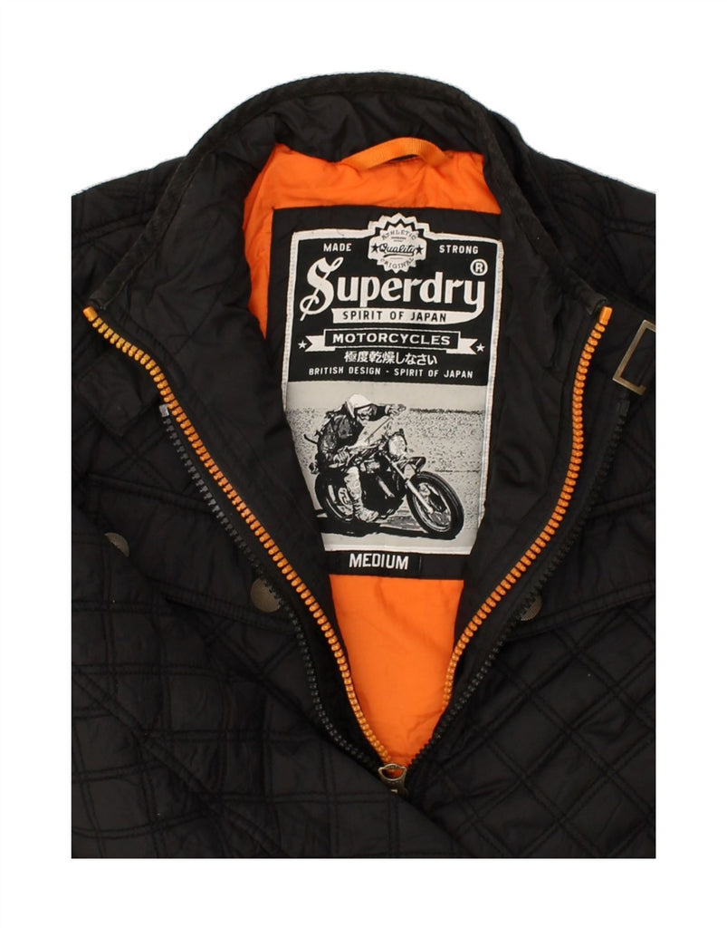 SUPERDRY Womens Quilted Jacket UK 14 Medium Black Nylon | Vintage Superdry | Thrift | Second-Hand Superdry | Used Clothing | Messina Hembry 