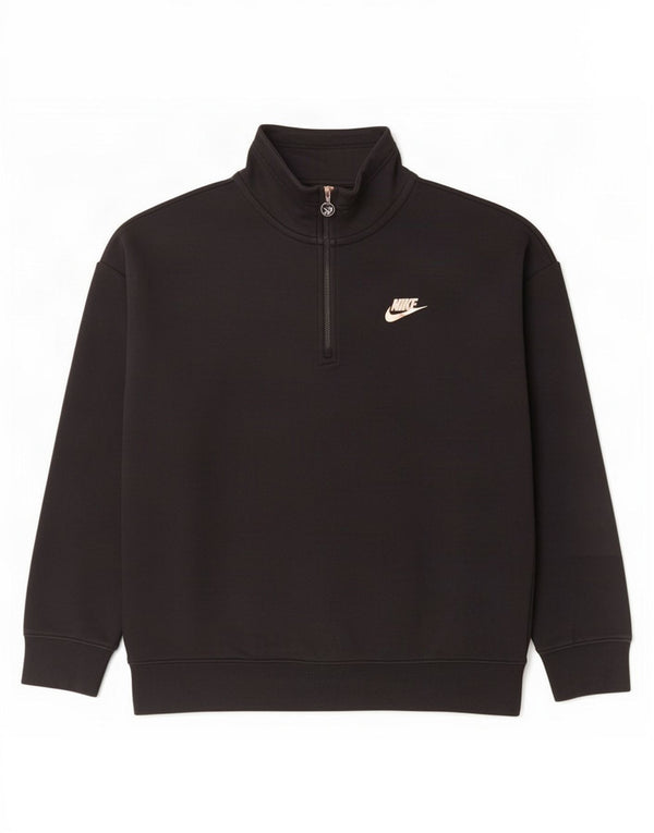 Nike Womens Graphic Oversized Sweatshirt Jumper UK 10 Small Black Cotton