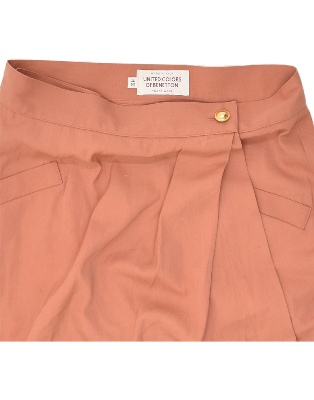 BENETTON Womens Wrap Skirt IT 42 Medium W28  Orange Polyester Vintage Benetton and Second-Hand Benetton from Messina Hembry 