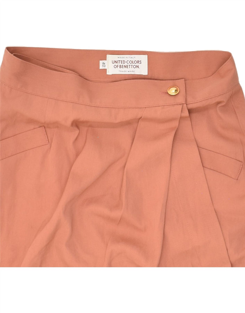 BENETTON Womens Wrap Skirt IT 42 Medium W28  Orange Polyester Vintage Benetton and Second-Hand Benetton from Messina Hembry 