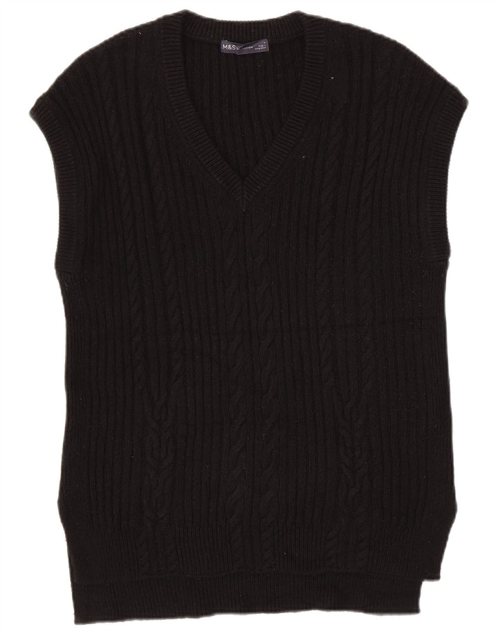 Marks & Spencer Mens Vest Tank Top Medium Black Cotton
