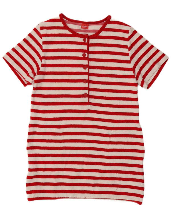Triumph Womens T-Shirt Dress IT 42 Medium Red Striped Cotton