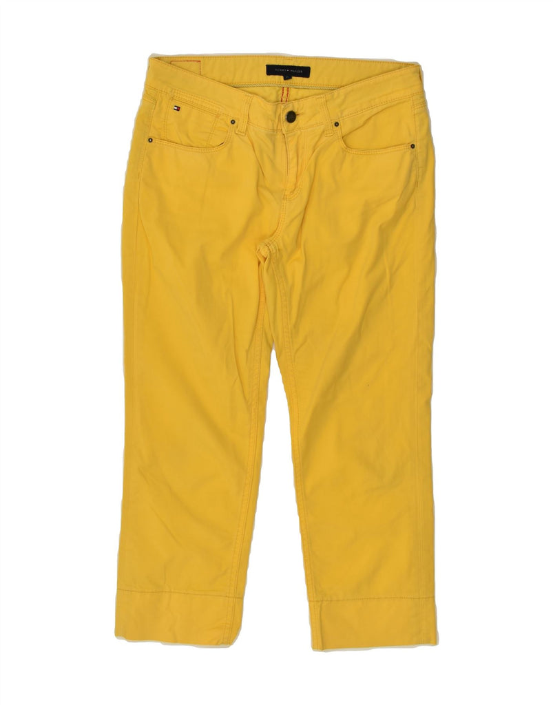 TOMMY HILFIGER Womens Straight Cropped Trousers W29 L24  Yellow | Vintage Tommy Hilfiger | Thrift | Second-Hand Tommy Hilfiger | Used Clothing | Messina Hembry 