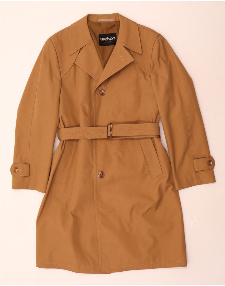 Strellson Mens Overcoat IT 48 Medium Brown Polyester