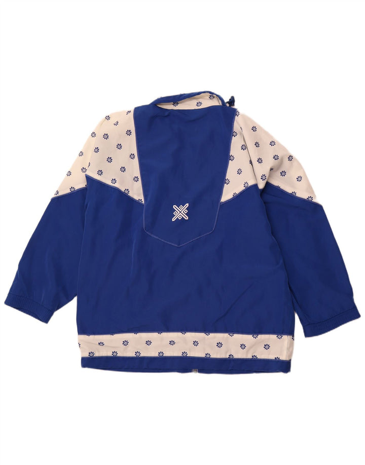 VINTAGE Womens Tracksuit Top Jacket 2XL Blue Colourblock Retro