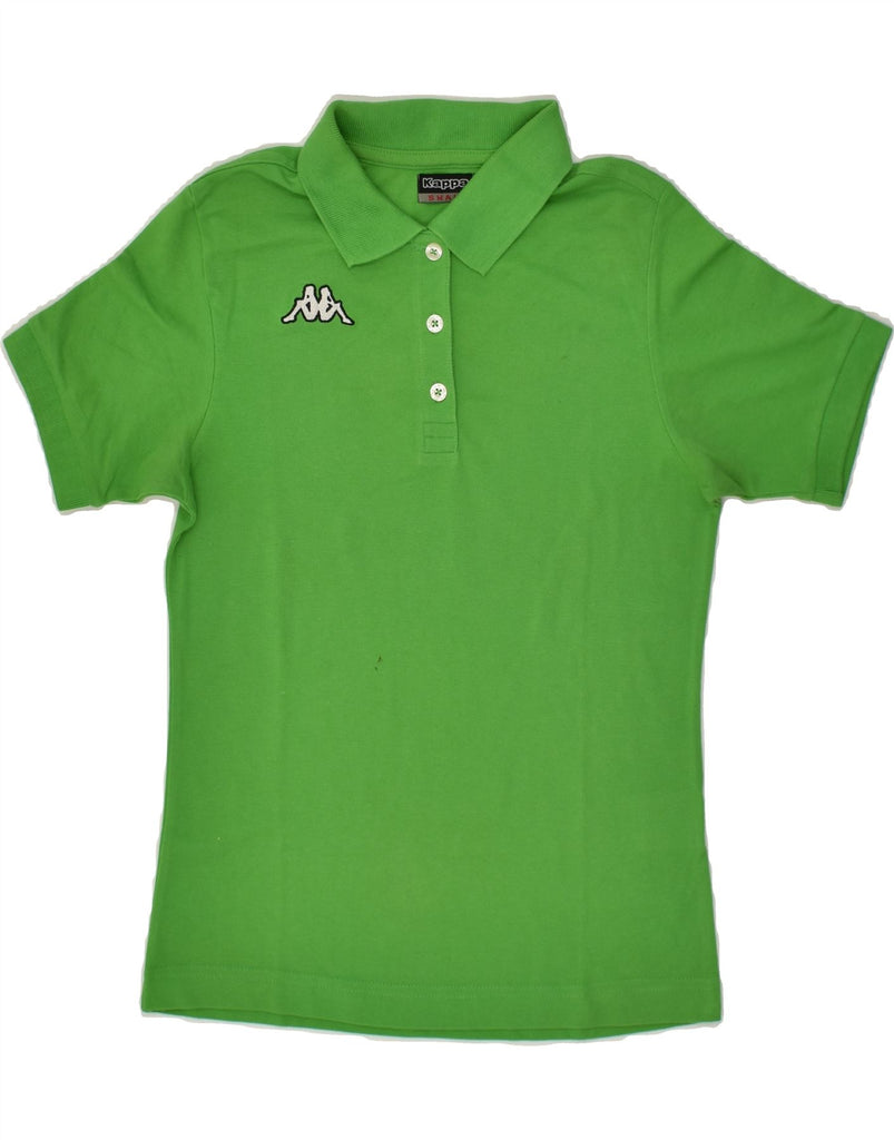 KAPPA Womens Polo Shirt UK 10 Small Green Cotton | Vintage Kappa | Thrift | Second-Hand Kappa | Used Clothing | Messina Hembry 