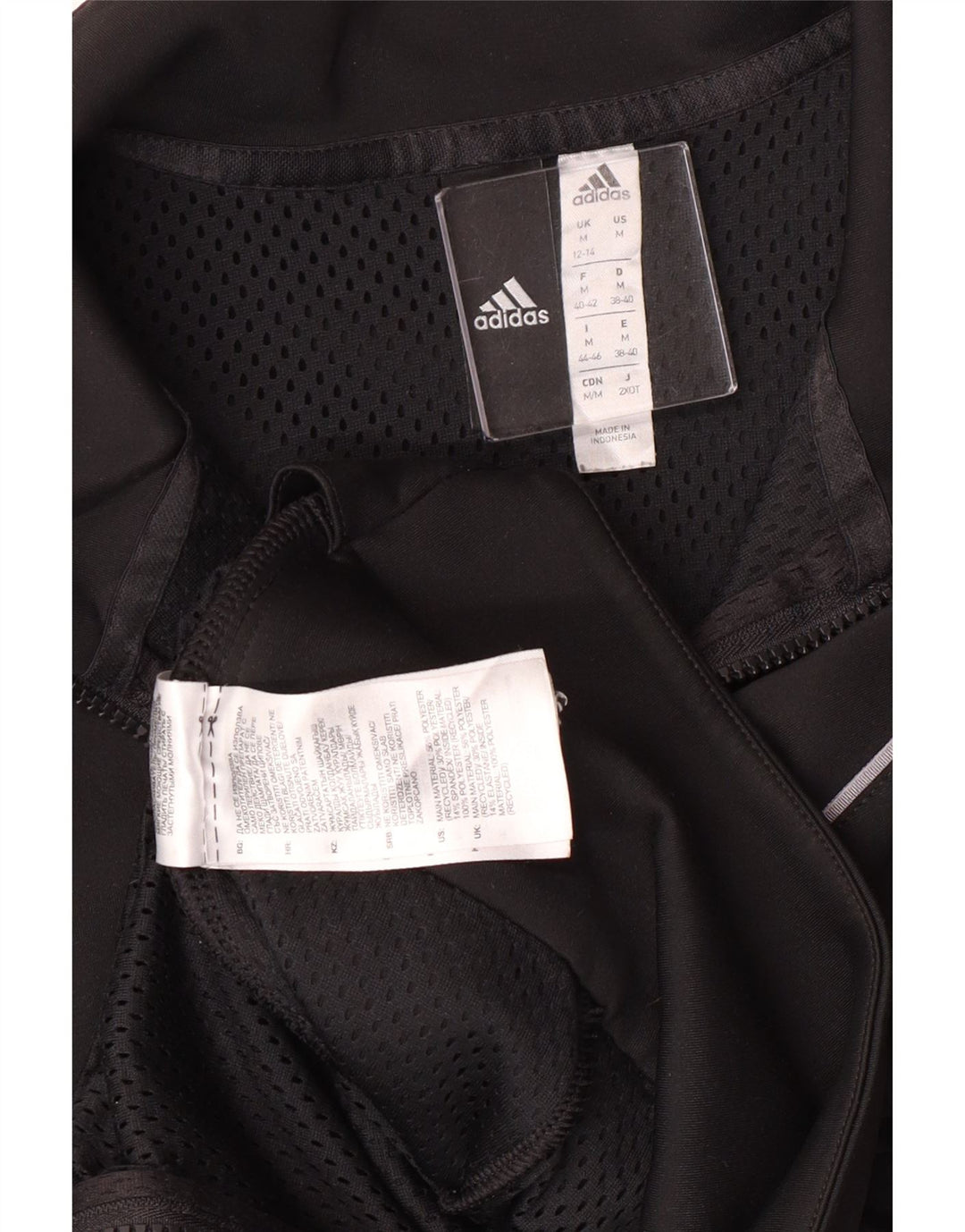 Adidas Womens Crop Tracksuit Top Jacket UK 12/14 Medium Black Polyester