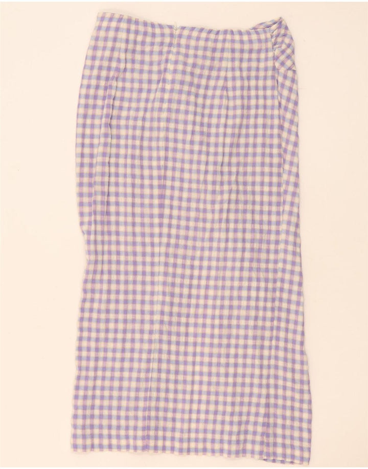 Zara Womens Maxi Skirt Large W32 Purple Gingham