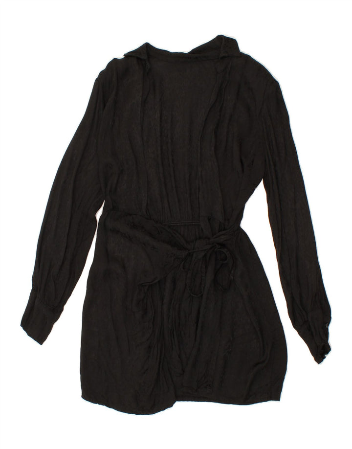 VINTAGE Womens Wrap Dress UK 12 Medium Black Vintage Vintage and Second-Hand Vintage from Messina Hembry 