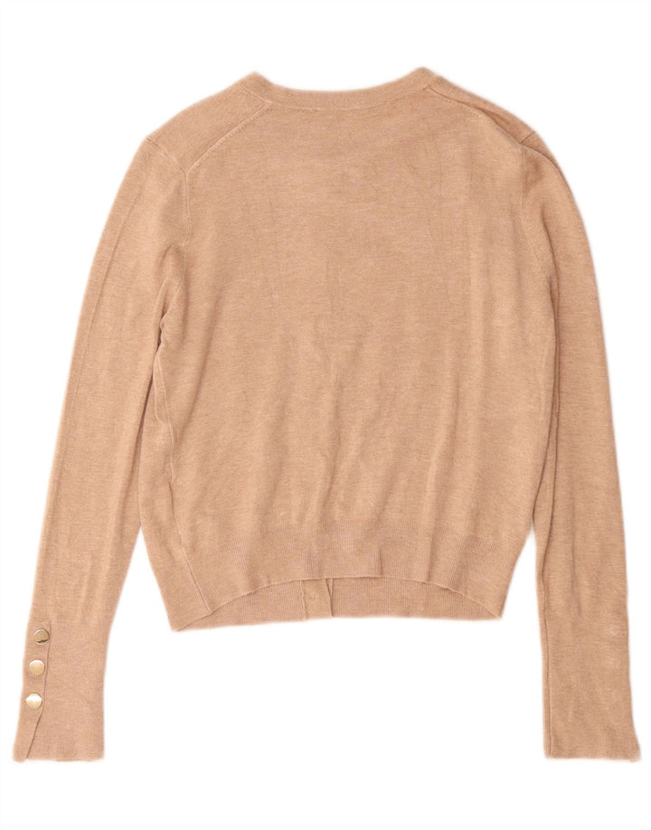 Zara Womens Cardigan Sweater UK 12 Medium Beige Viscose