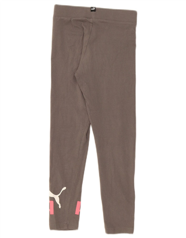 Puma Girls Graphic Leggings 9-10 Years Grey