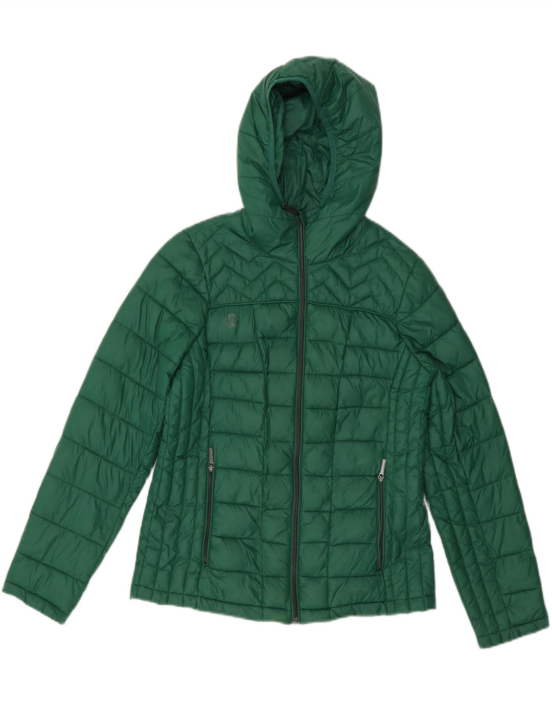 Michael Kors Womens Hooded Padded Jacket UK 14 Medium Green Nylon