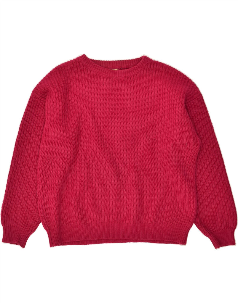 SISLEY Womens Boat Neck Jumper Sweater UK 10 Small Burgundy Acrylic | Vintage Sisley | Thrift | Second-Hand Sisley | Used Clothing | Messina Hembry 