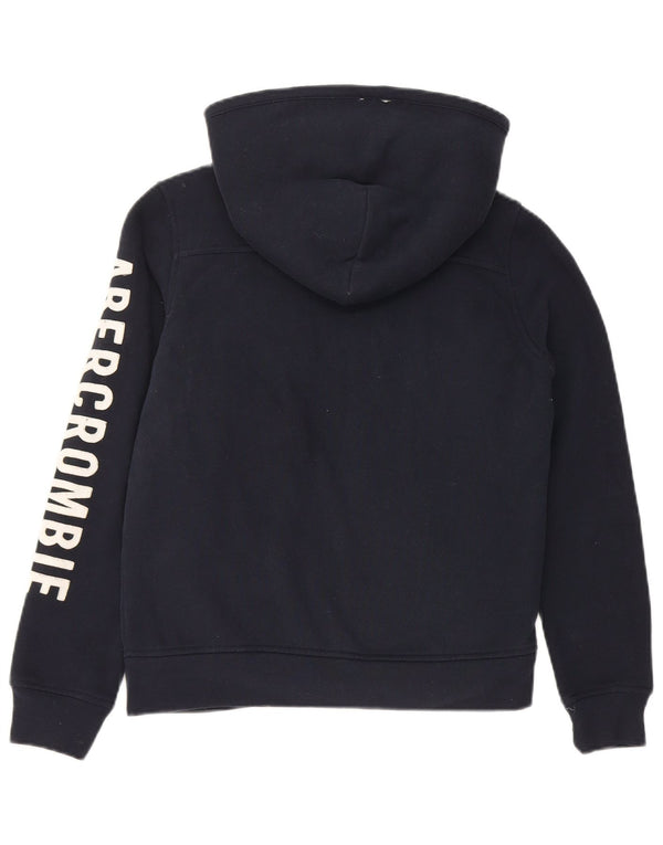 ABERCROMBIE & FITCH Boys Graphic Zip Hoodie Sweater 11-12 Years Navy Blue