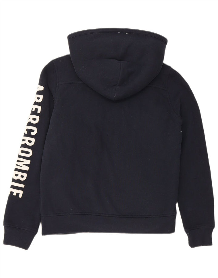 ABERCROMBIE & FITCH Boys Graphic Zip Hoodie Sweater 11-12 Years Navy Blue