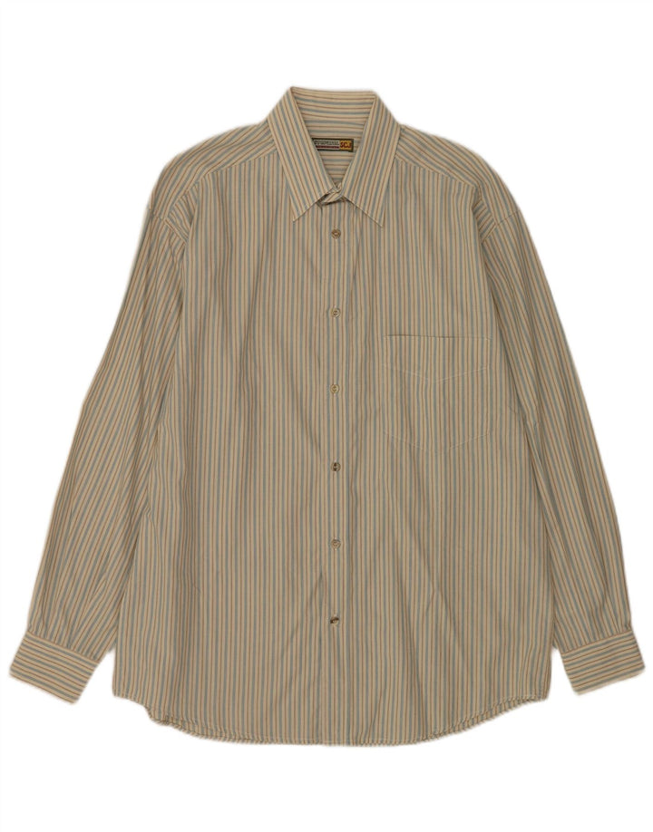 Stefanel Mens Shirt Small Beige Striped