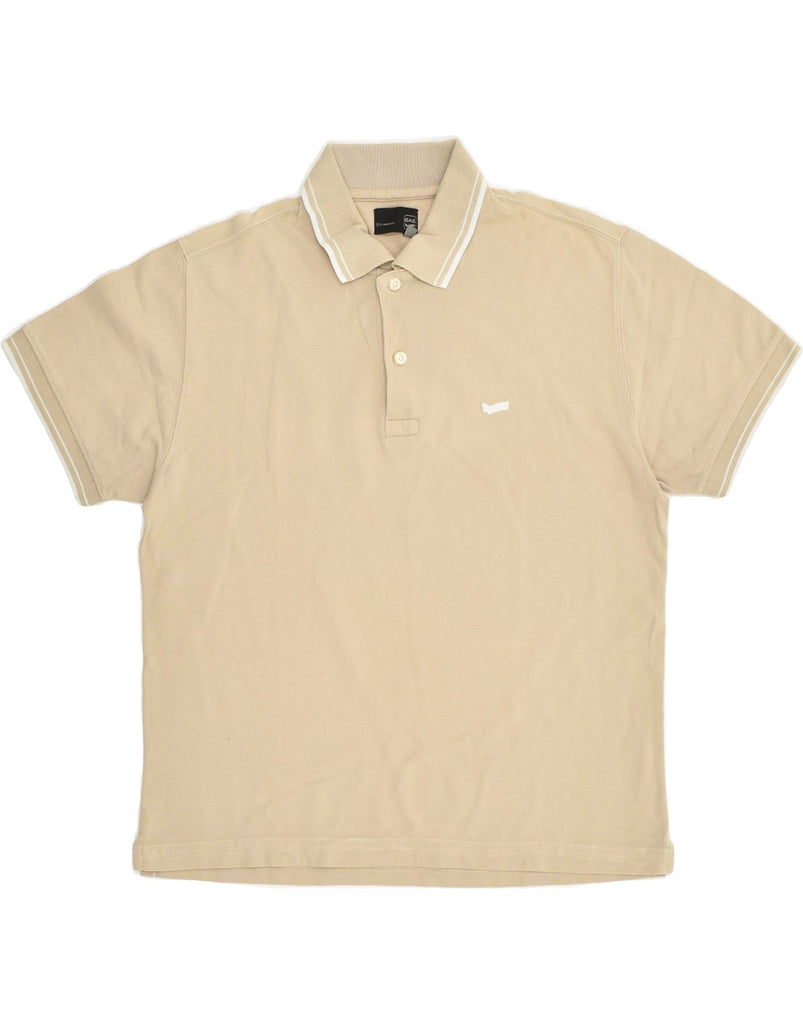 GAS Mens Polo Shirt Small Beige Cotton | Vintage Gas | Thrift | Second-Hand Gas | Used Clothing | Messina Hembry 