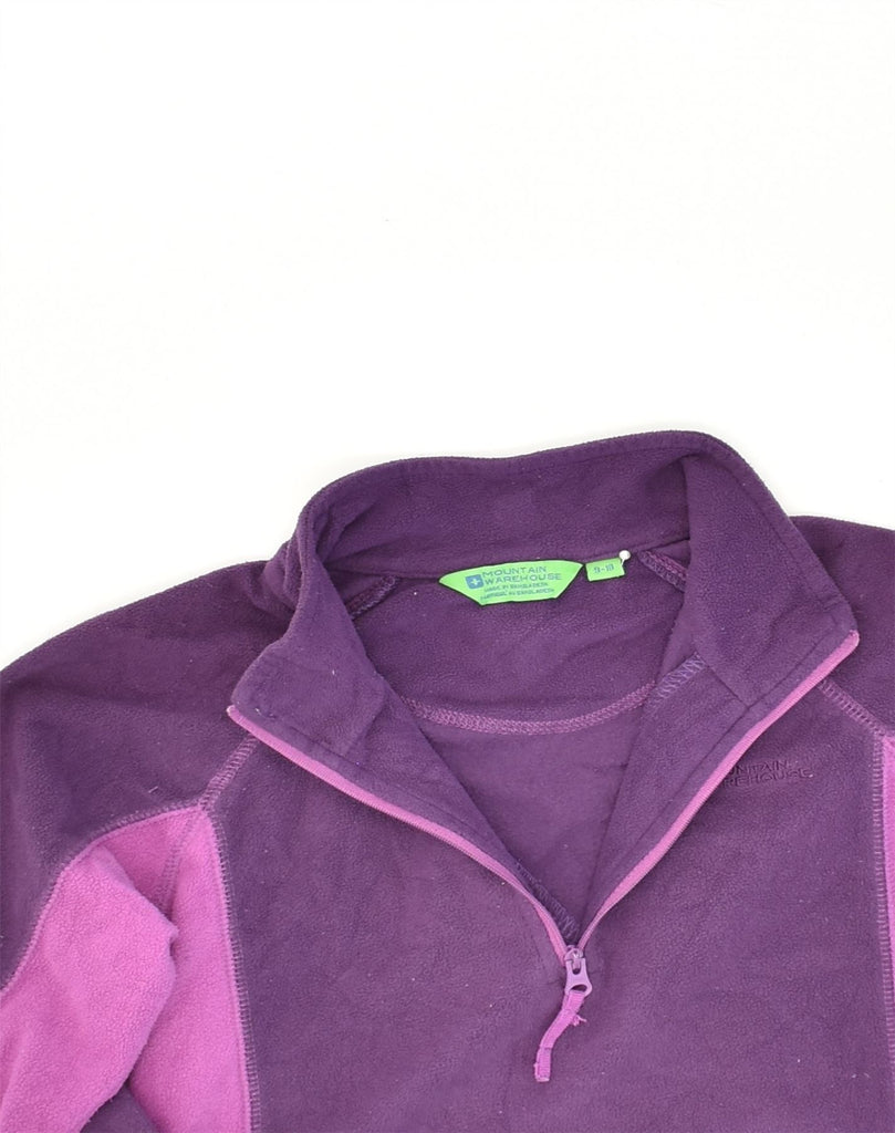 MOUNTAIN WAREHOUSE Girls Zip Neck Fleece Jumper 9-10 Years Purple | Vintage Mountain Warehouse | Thrift | Second-Hand Mountain Warehouse | Used Clothing | Messina Hembry 