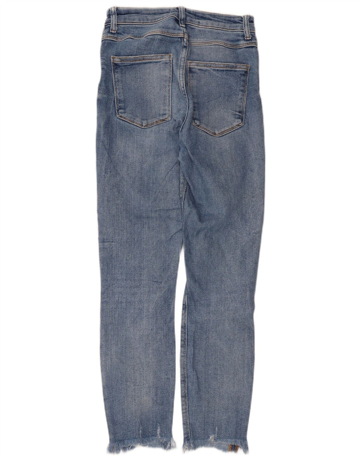 Zara Womens Distressed Slim Jeans EU 38 Small W28 L26 Blue