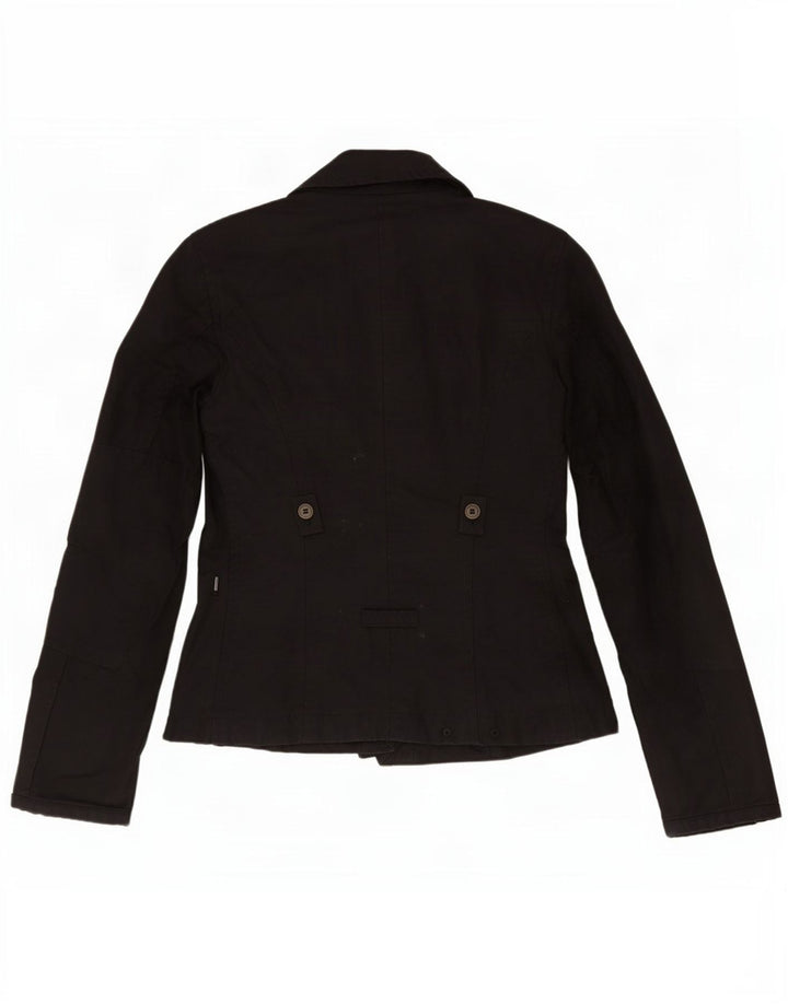 Vintage Womens Utility Jacket IT 40 Small Black Cotton
