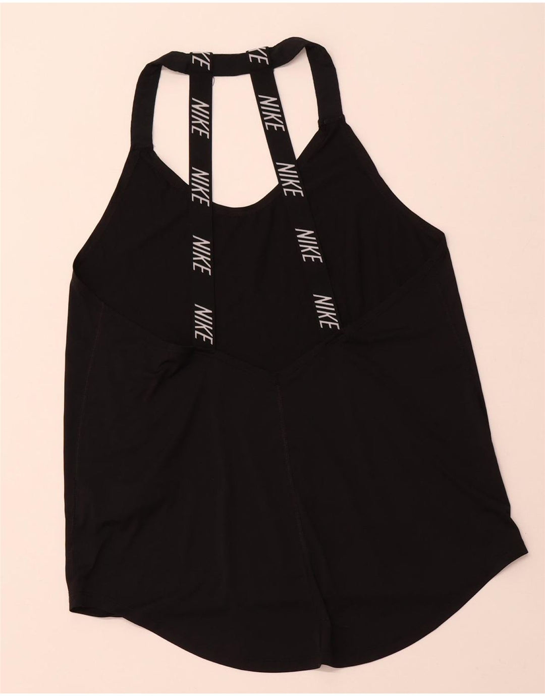 NIKE Womens Dri Fit Loose Fit Graphic Vest Top UK 12 Medium Black