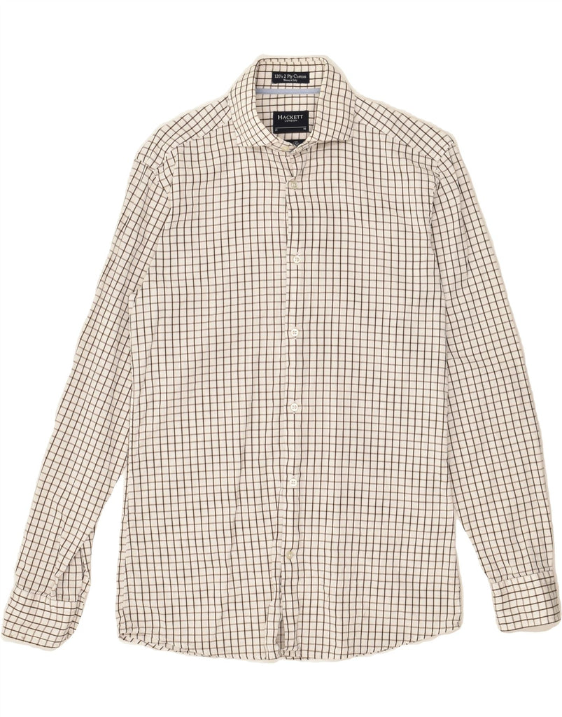 HACKETT Mens Slim Fit Shirt Size 15 Medium White Check | Vintage Hackett | Thrift | Second-Hand Hackett | Used Clothing | Messina Hembry 