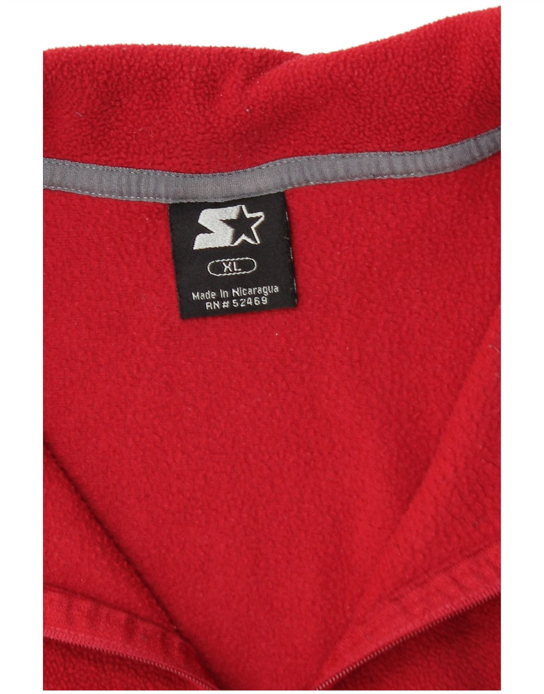 STARTER Mens Zip Neck Fleece Jumper XL Red