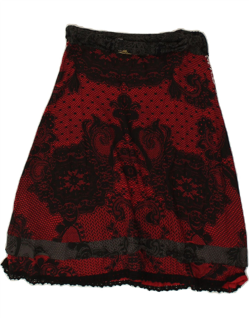 DESIGUAL Womens A-Line Skirt UK 6 XS W25  Red Paisley | Vintage Desigual | Thrift | Second-Hand Desigual | Used Clothing | Messina Hembry 