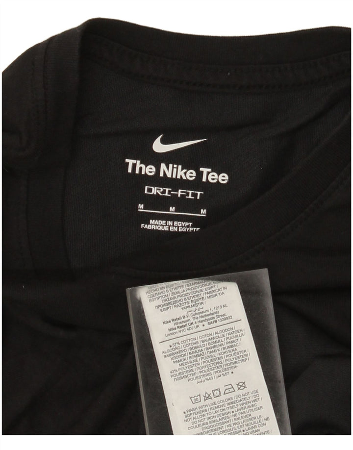 Nike Mens Dri Fit Graphic T-Shirt Top Medium Black Cotton