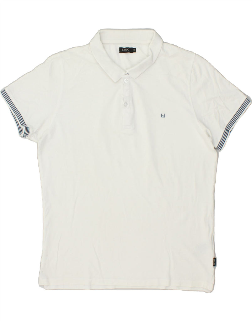 LIU JO Boys Polo Shirt 15-16 Years XL White Cotton | Vintage Liu Jo | Thrift | Second-Hand Liu Jo | Used Clothing | Messina Hembry 