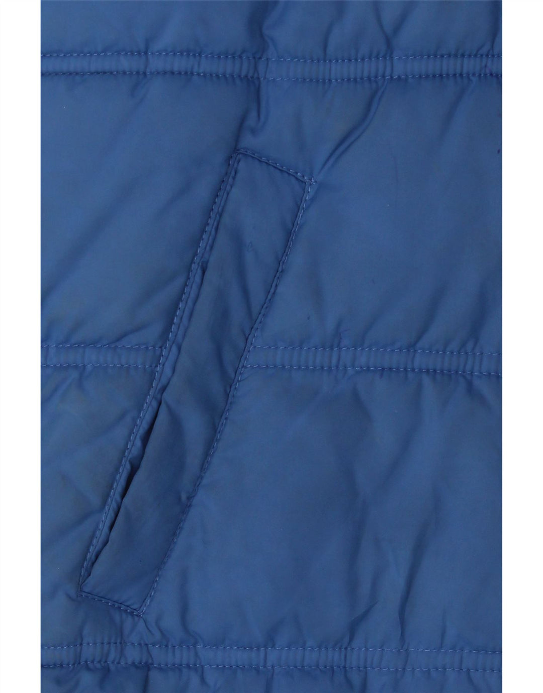 Benetton Boys Hooded Padded Gilet 11-12 Years Large Blue Polyester