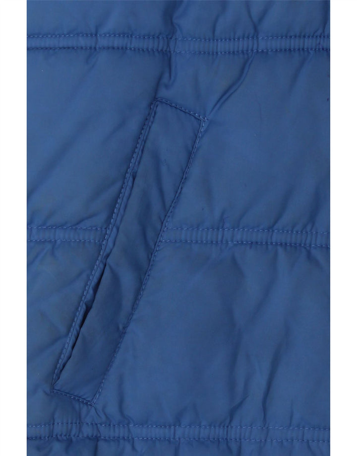 Benetton Boys Hooded Padded Gilet 11-12 Years Large Blue Polyester