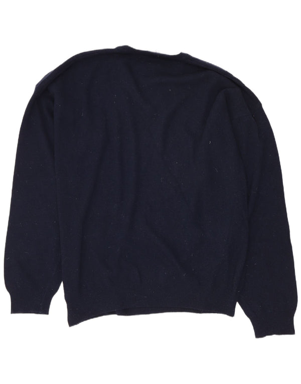 Sergio Tacchini Mens V-Neck Jumper Sweater 2XL Navy Blue Wool