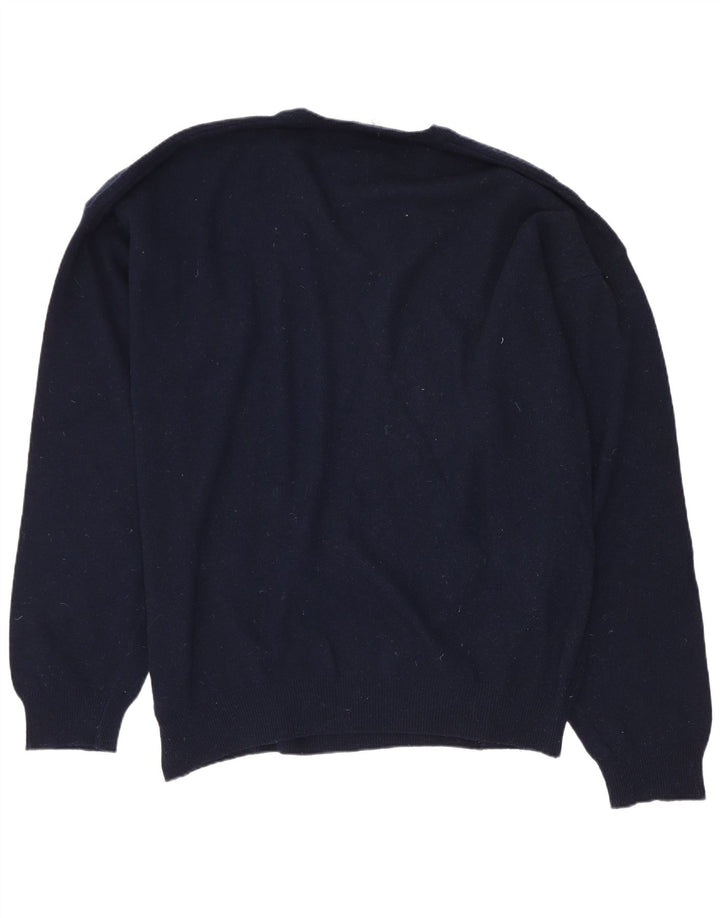 Sergio Tacchini Mens V-Neck Jumper Sweater 2XL Navy Blue Wool