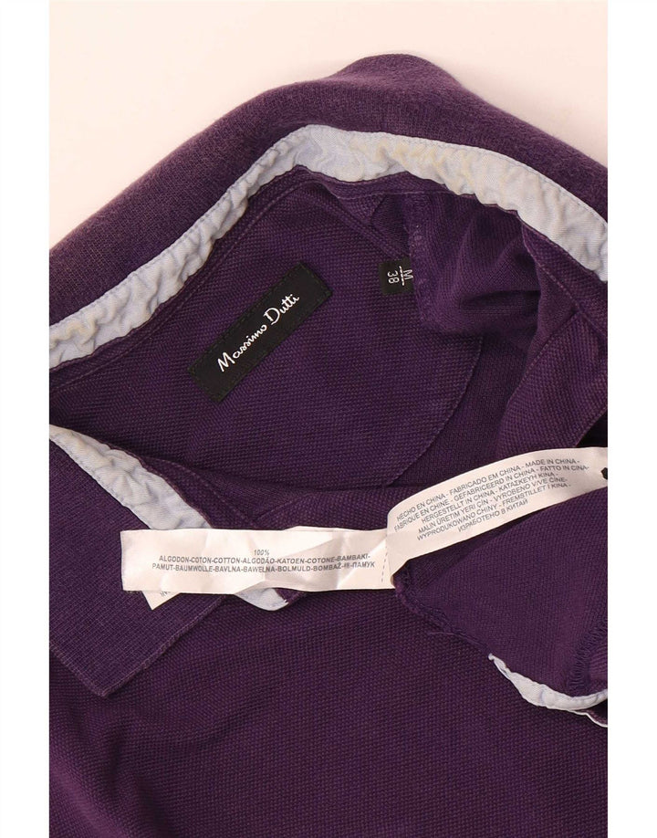 Massimo Dutti Mens Polo Shirt Medium Purple Cotton