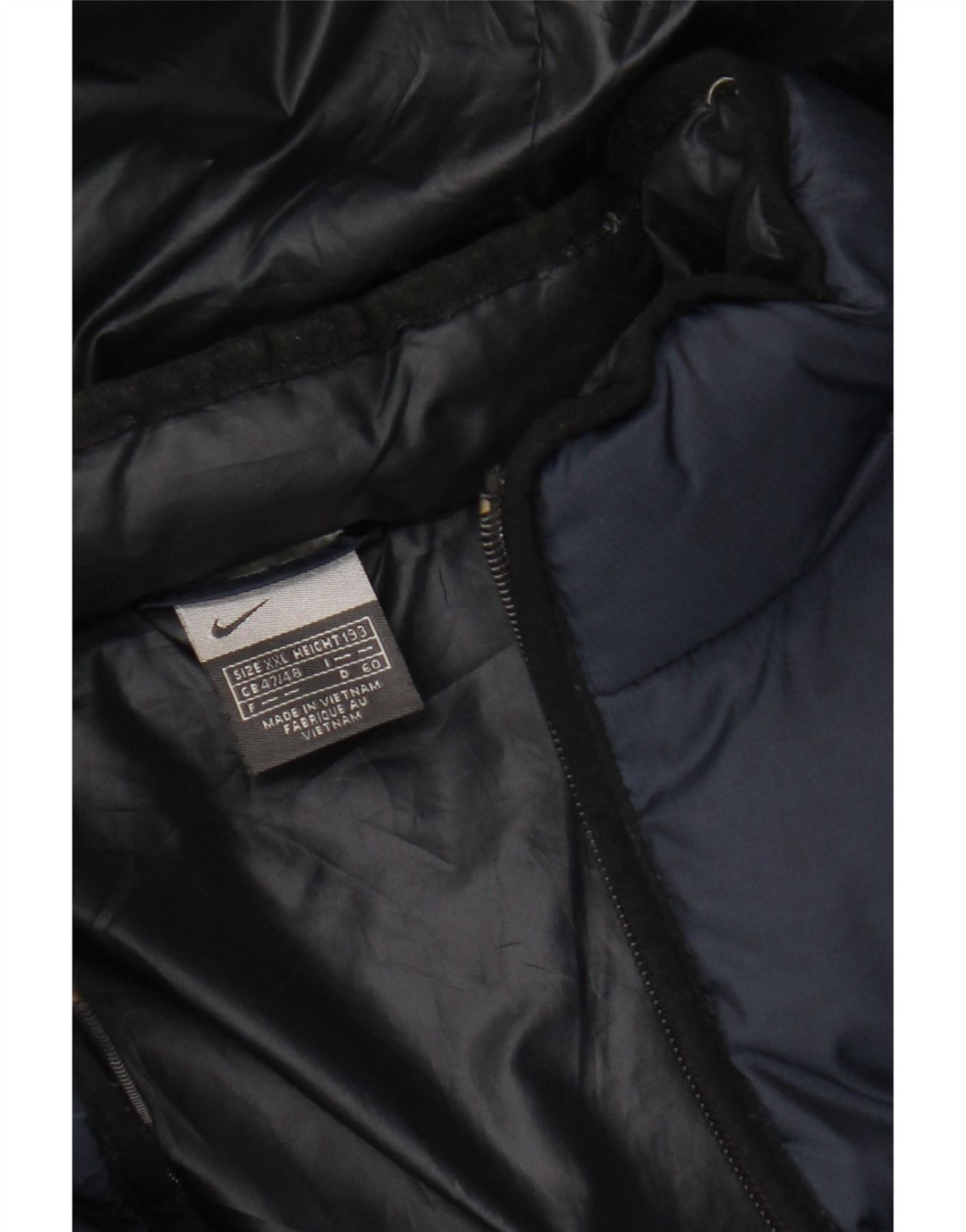 Nike Mens Hooded Padded Jacket UK 44 2XL Navy Blue Nylon