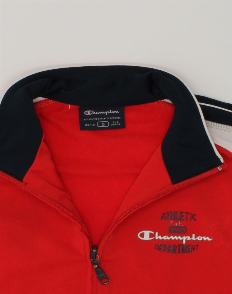 CHAMPION Boys Tracksuit Top Jacket 7-8 Years Small Red Colourblock | Vintage Champion | Thrift | Second-Hand Champion | Used Clothing | Messina Hembry 