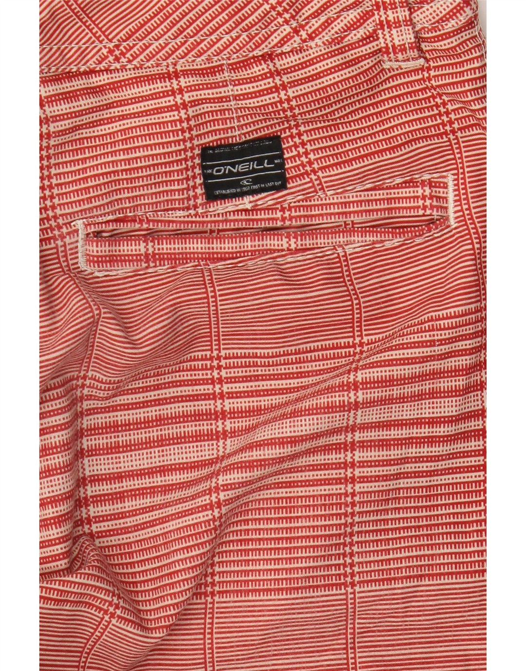 O'NEILL Womens Chino Shorts W25 XS  Red Check Polyester Vintage O'Neill and Second-Hand O'Neill from Messina Hembry 