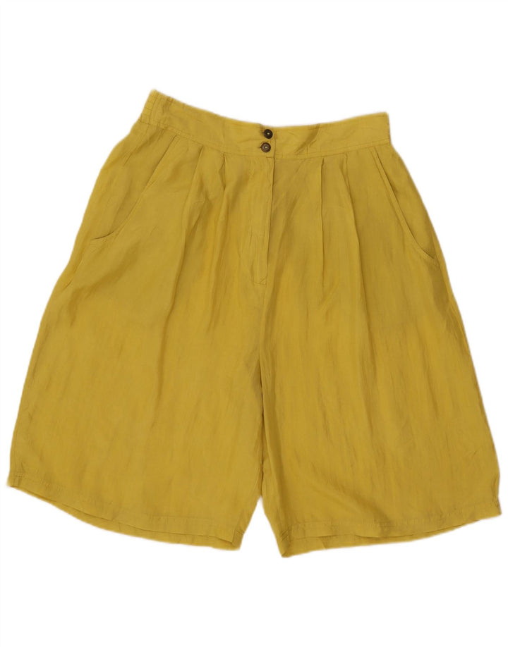 MPG Womens High Waist Pegged Bermuda Shorts IT 44 Medium W29  Yellow Silk