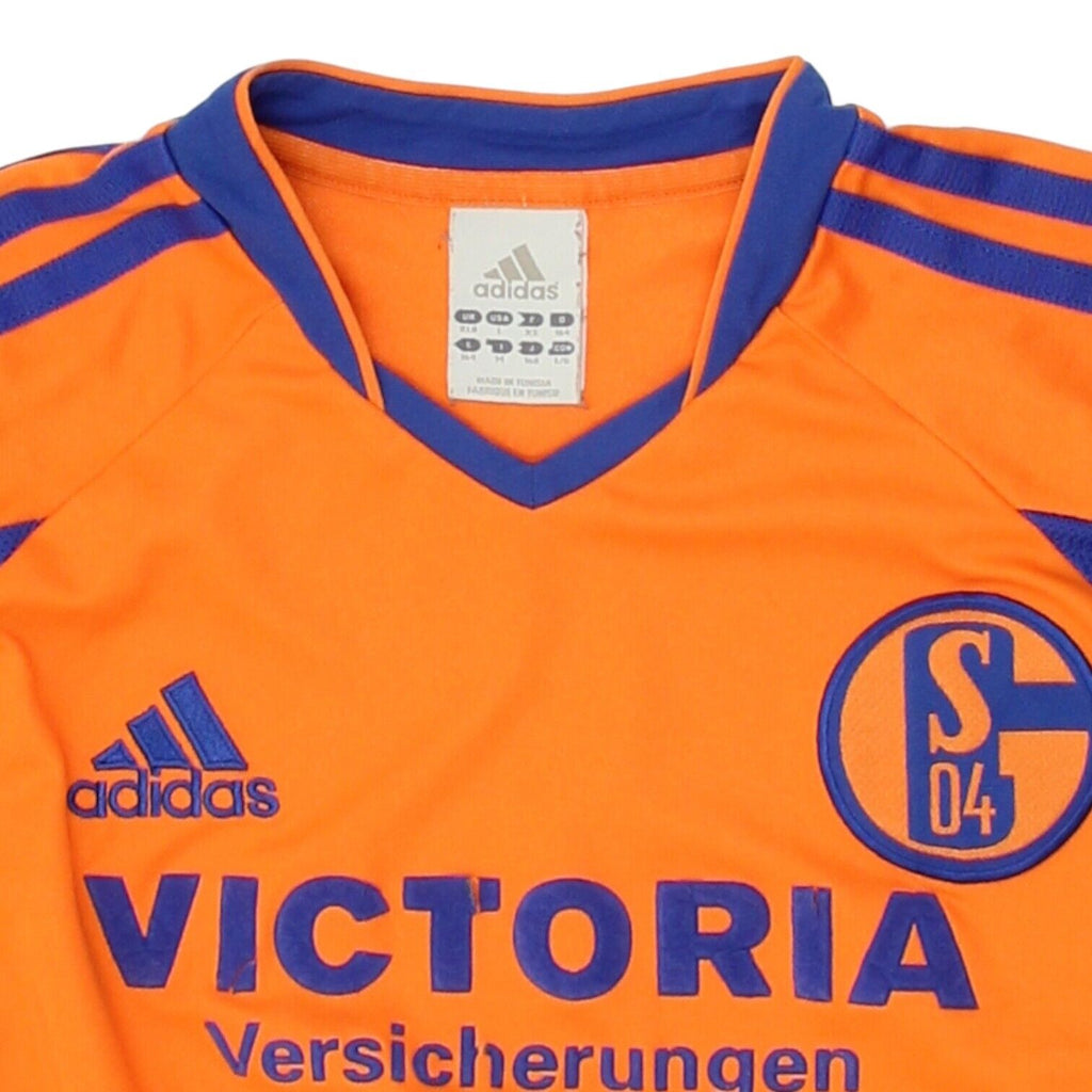 FC Schalke 04 Boys Orange 03/05 Adidas 3rd Shirt | Vintage Kids German Football | Vintage Messina Hembry | Thrift | Second-Hand Messina Hembry | Used Clothing | Messina Hembry 