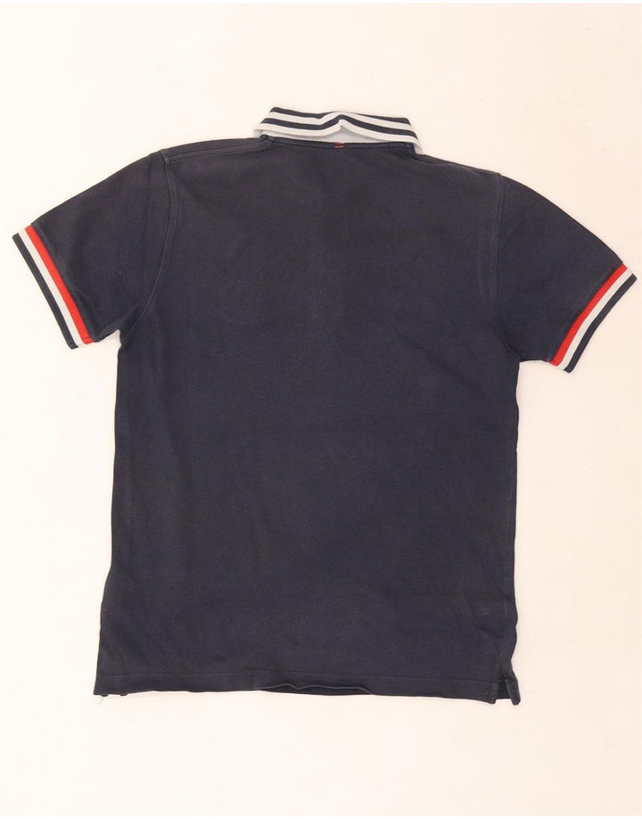 Sun68 Mens Polo Shirt Small Navy Blue Striped Cotton