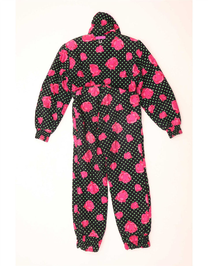 Ungaro Womens Ski Jumpsuit IT 44 Medium Black Floral Cotton