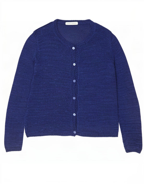 Claudio Ferretti Womens Cardigan Sweater UK 12 Medium Blue Flecked